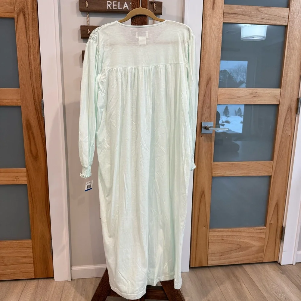 Vanity‎ Fair Mint Green Soft Cotton Blend Grannycore Nightgown Women's XL NWT - Picture 2 of 8